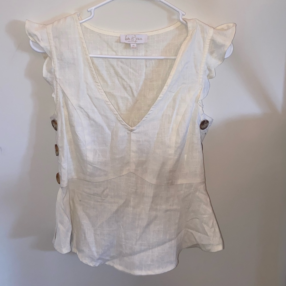 white plunging shirt
